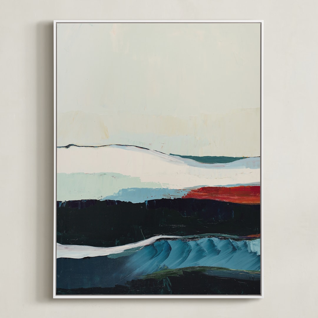 "The Chiton" - Art Print in Greenish Blue by Caryn Owen - Framed Canvas