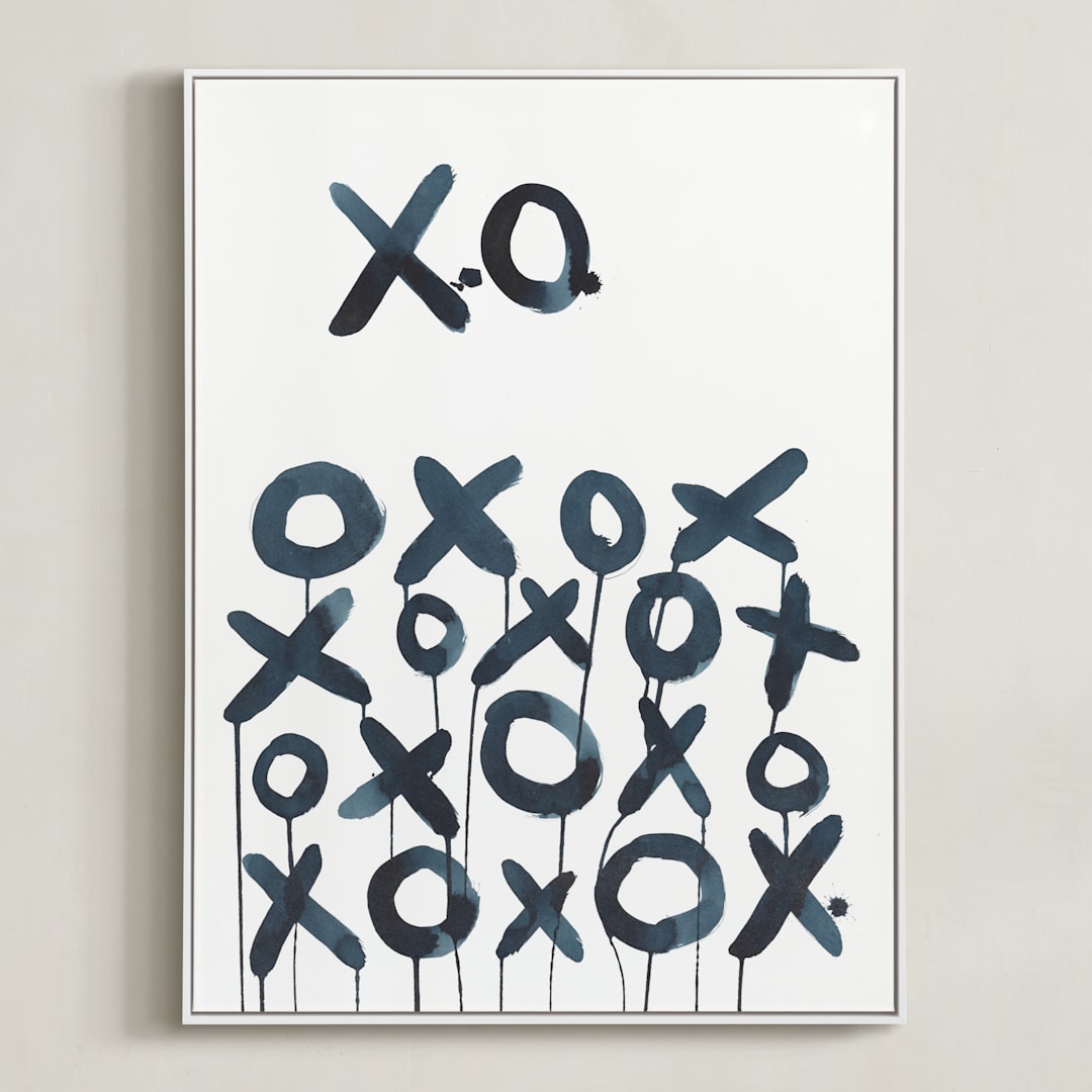 "XO Sol" - Art Print in Smoky Black by Michelle Owenby Design - Framed Canvas