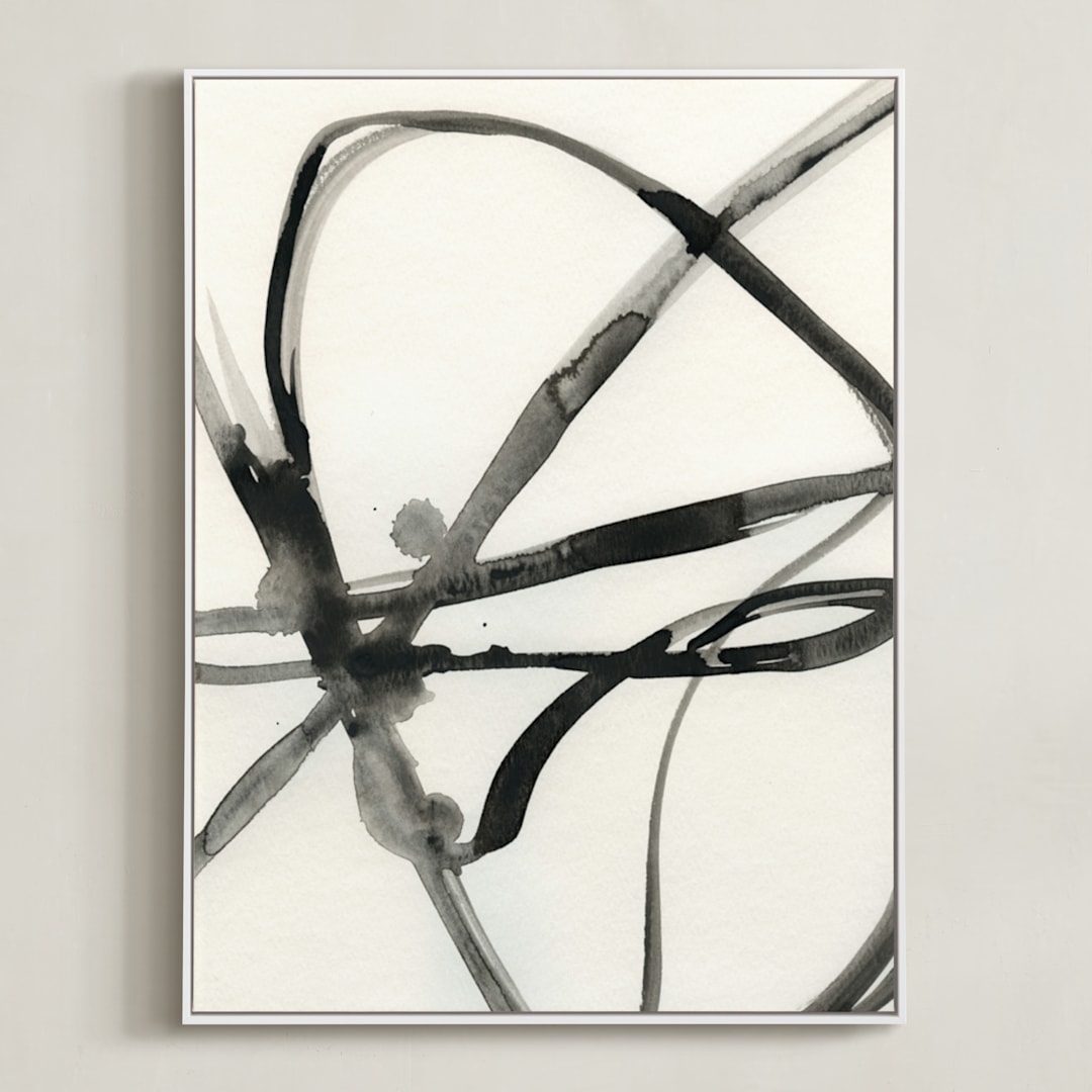 "Plant Cell 1" - Art Print in Black and White by Mary Gaspar - Framed Canvas