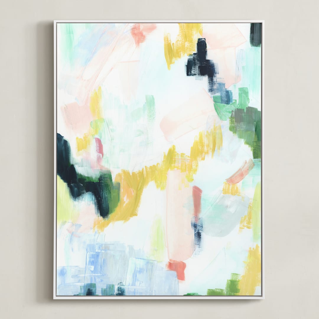 "The Meadow" - Art Print in Pear by Melanie Severin - Framed Canvas