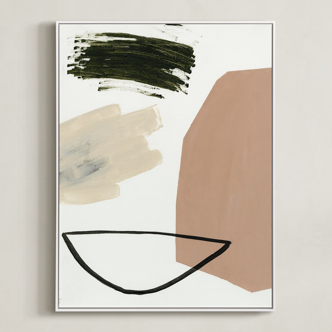 "Shape Shifters" - Art Print in clay salt by Lauren Packard - Framed Canvas