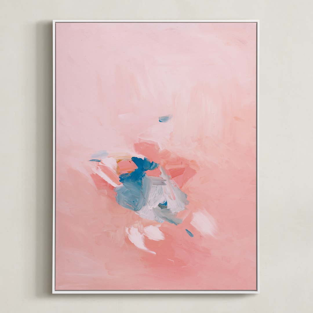 "Soft Coral" - Art Print in Soft Coral by Caryn Owen - Framed Canvas