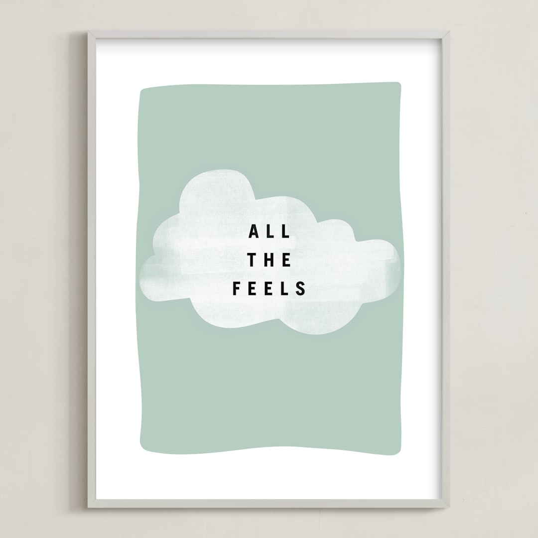 "all the feels" - Art Print in aqua by Lindsay Stetson Thompson - Framed