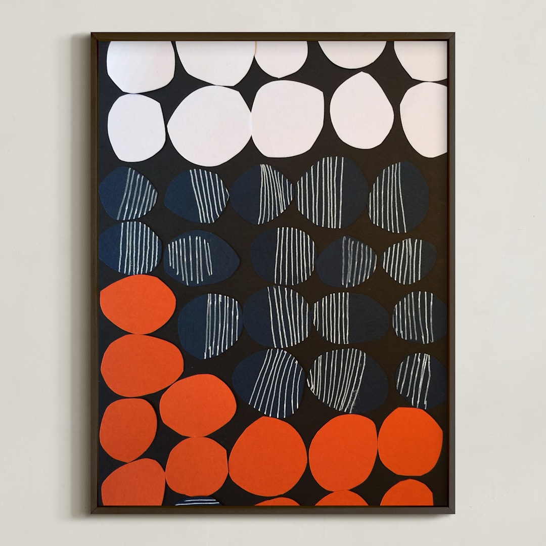 "Moon, Sun and Midnight" - Art Print in Sun by Deborah Velasquez - Framed