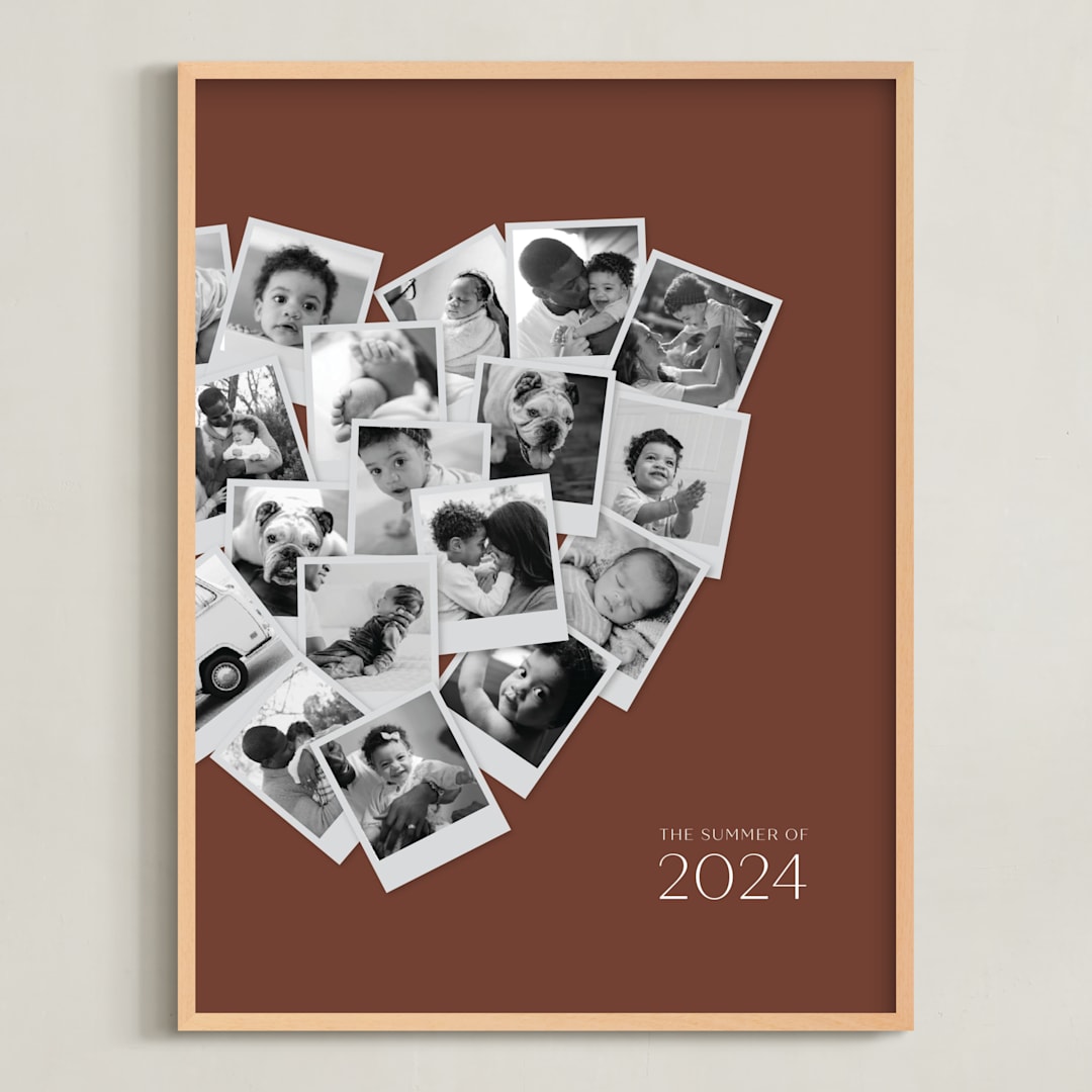 "Modern Heart Snapshot Mix® Warm Tones" - Framed Photo in Rustique by Minted - Framed