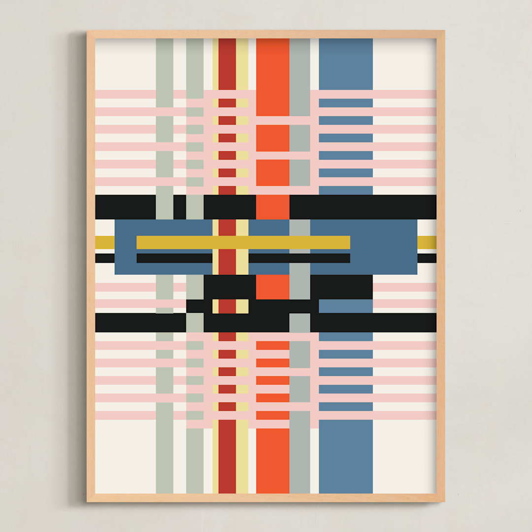"Weaving" - Art Print in Blush by Stefania Copertini - Framed