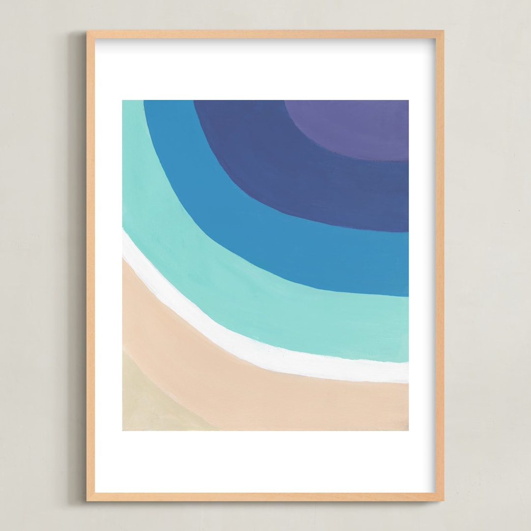 "By the Bay" - Art Print in White by Jenny Partrite - Framed