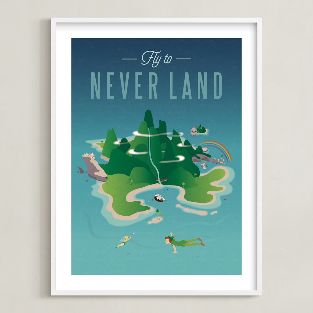 "Fly To Neverland" - Art Print in Island by Erica Krystek - Framed