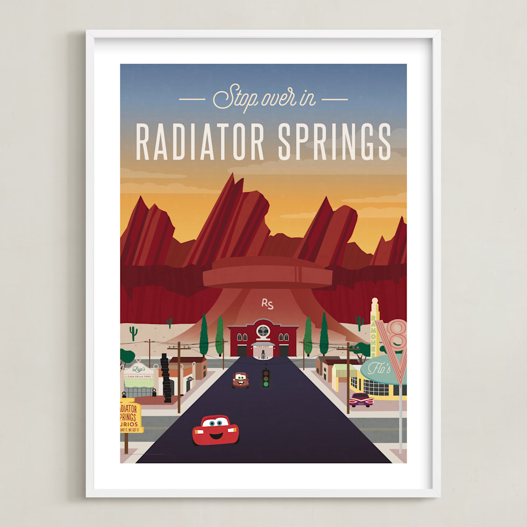 "Stop Over In Radiator Springs" - Art Print in Desert by Erica Krystek - Framed