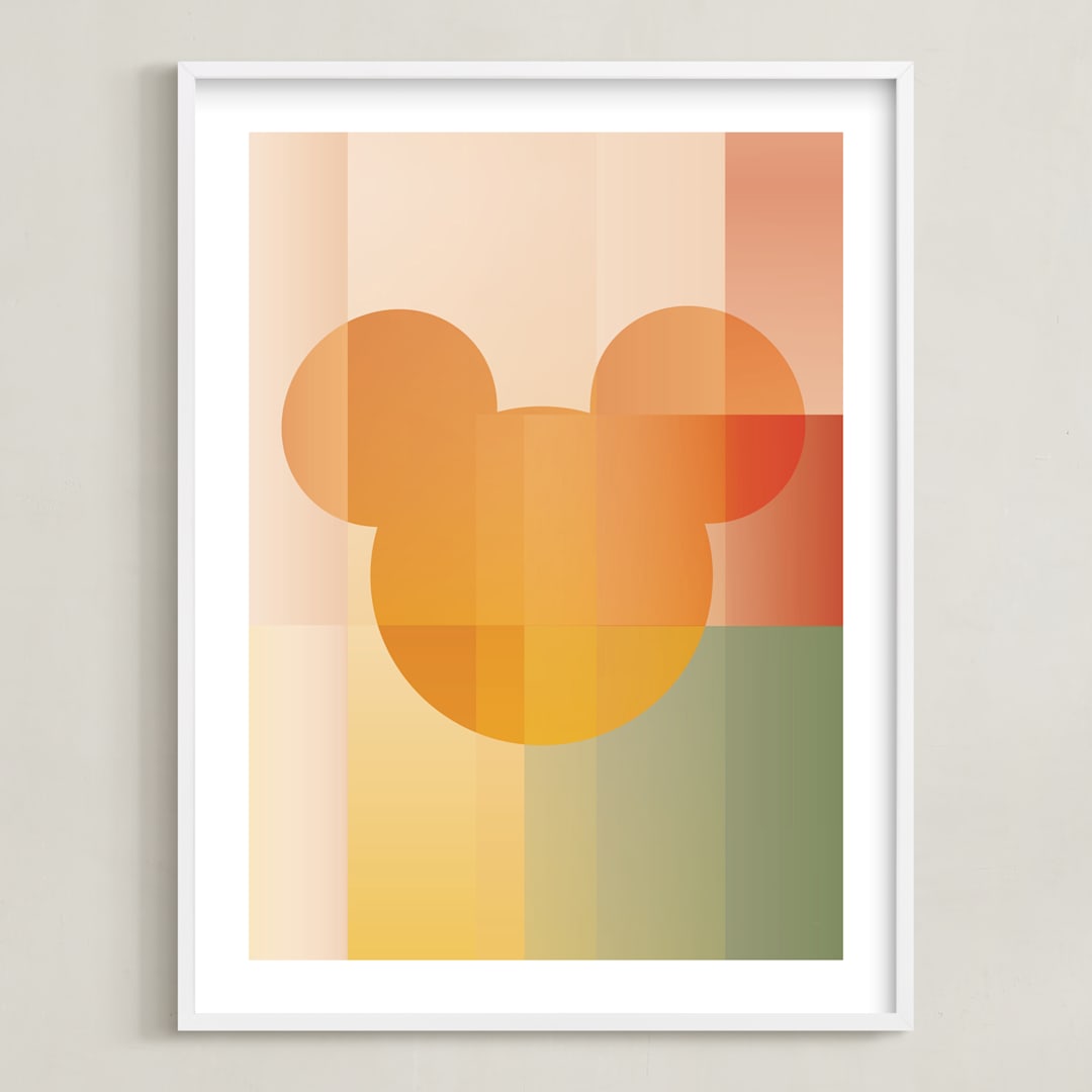 "Gradient Silhouette" - Art Print in Sunset by Baumbirdy - Framed