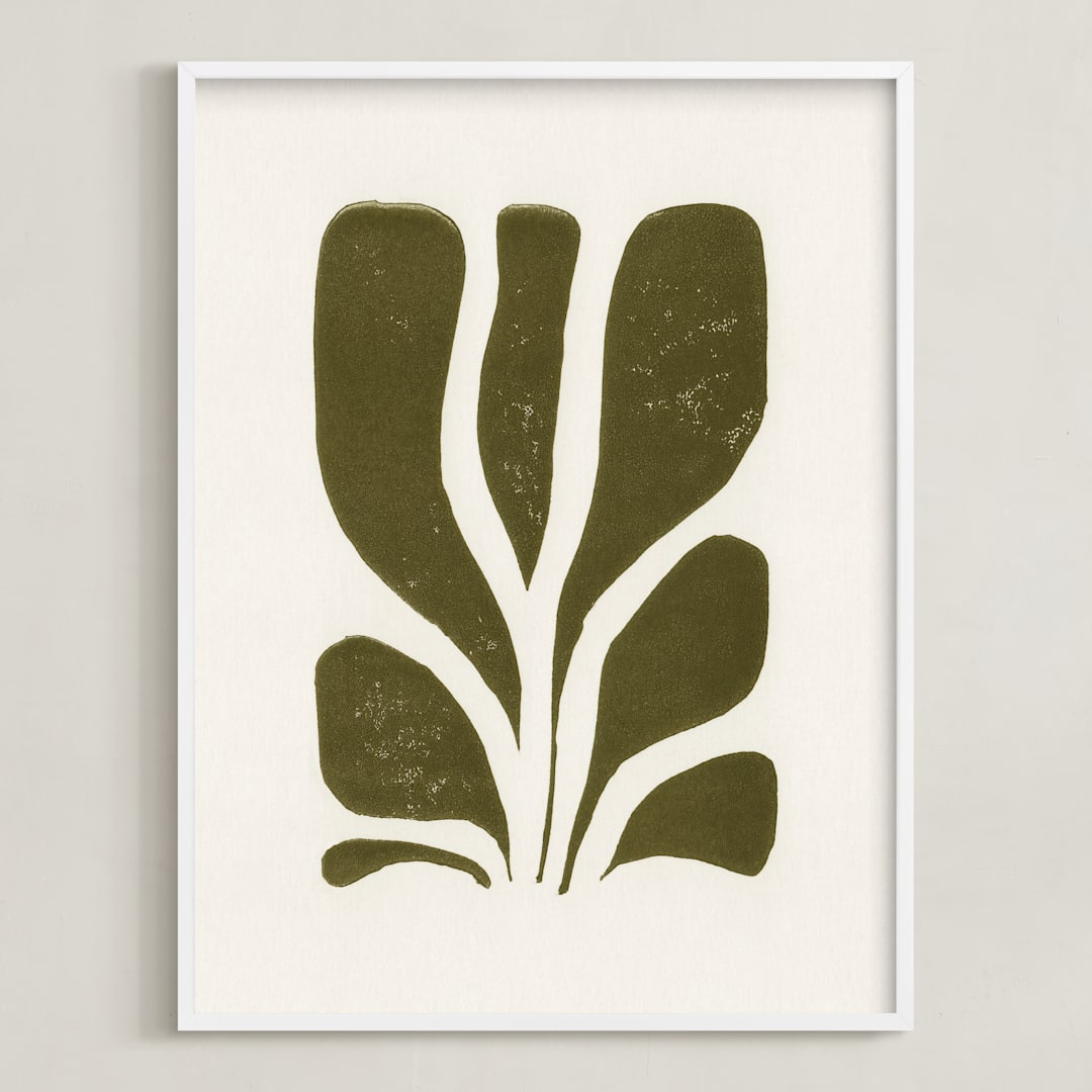 "Growth II" - Art Print in Olive Green by Alisa Galitsyna - Framed