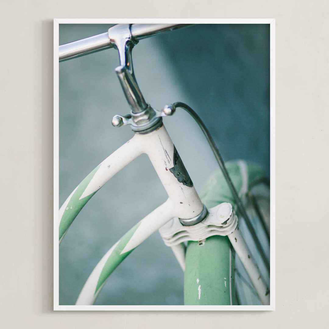 "Bicyclette I" - Art Print in Velo Green by Lindsay Ferraris Photography - Framed