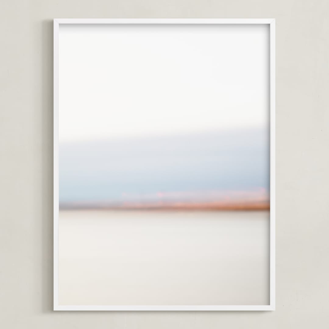 "Racing the Clock" - Art Print in Sky Blue by Jennifer Squires - Framed