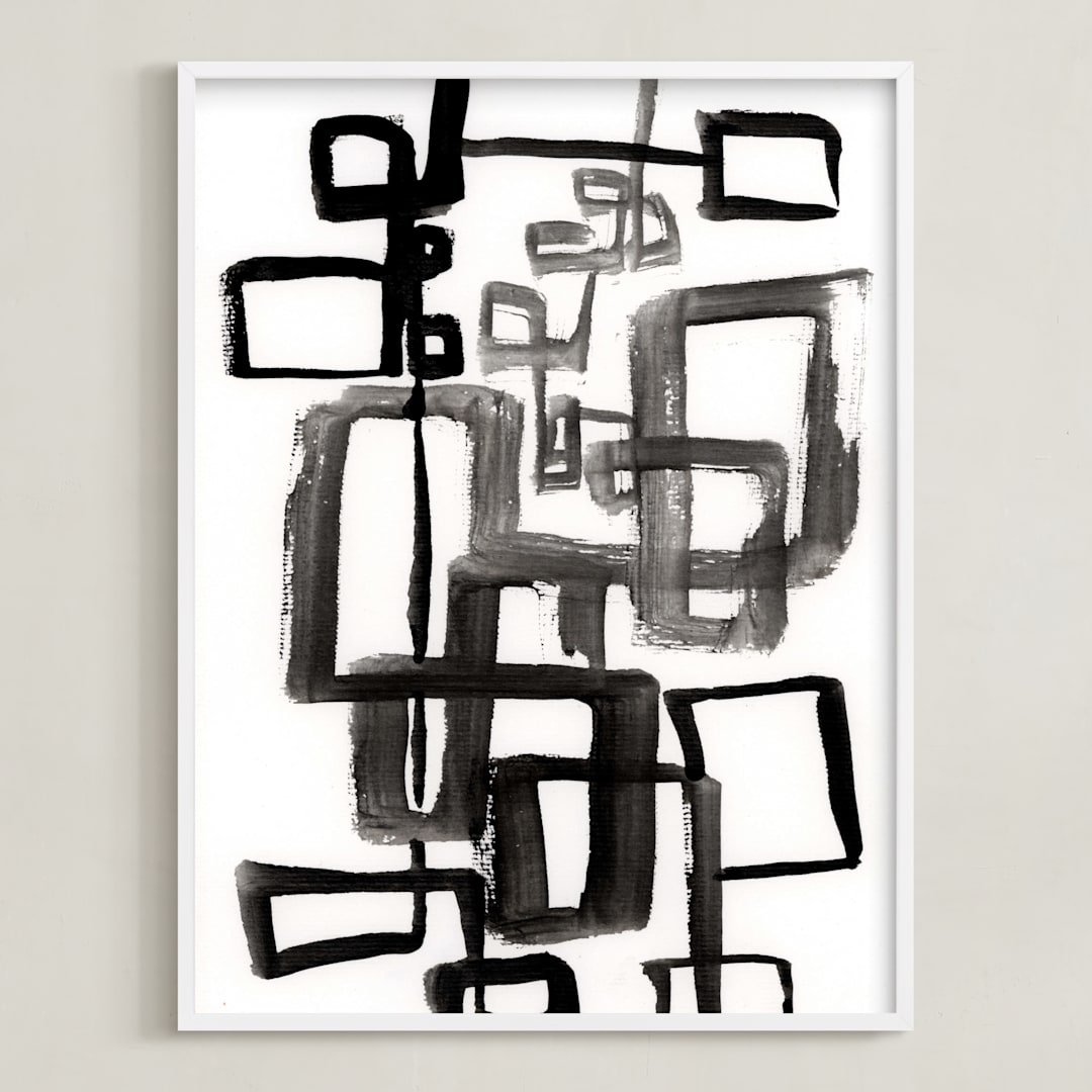 "Alternative Paths" - Art Print in Extreme Black by Bethania Lima - Framed