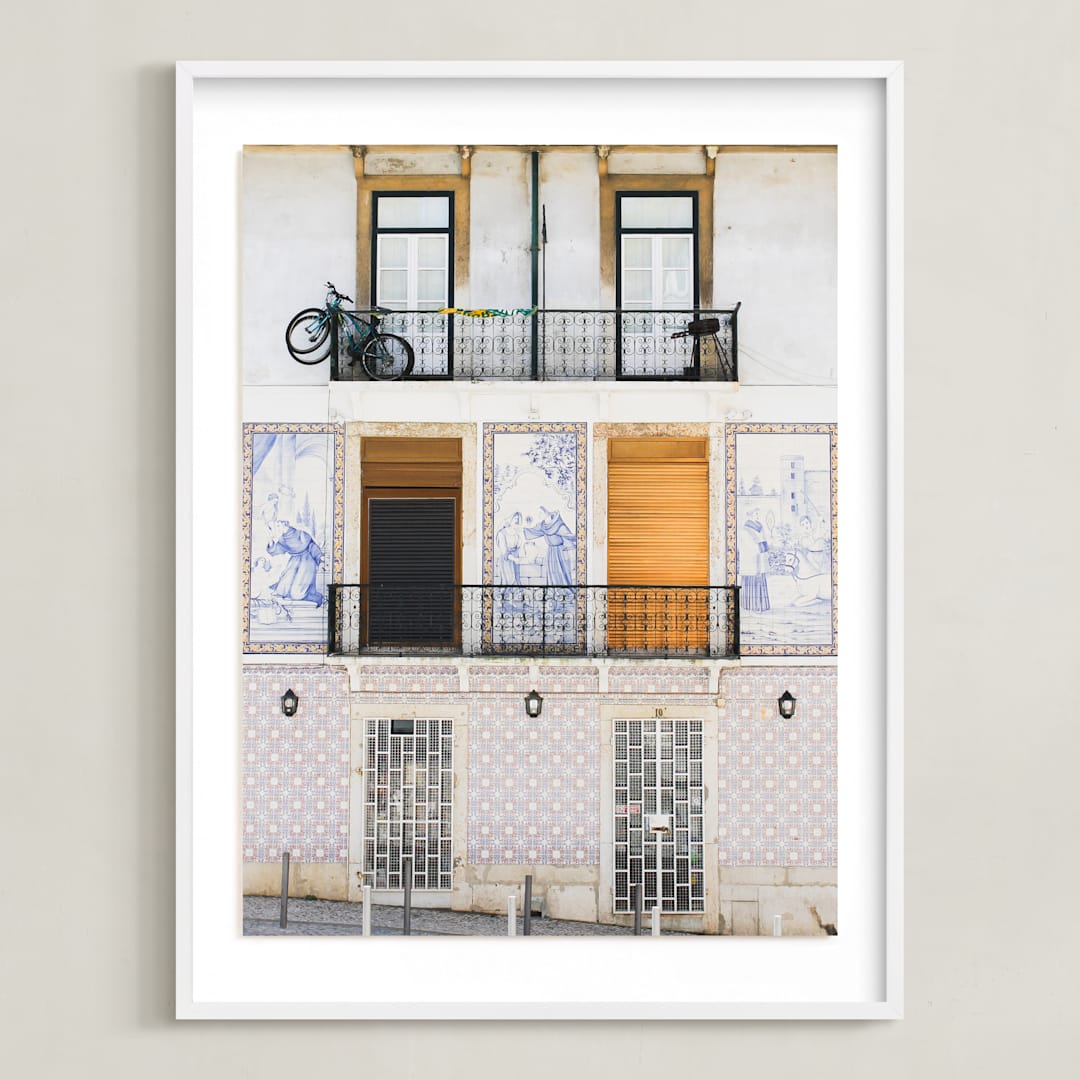 "Tiles of Portugal" - Art Print in Portuguese Tile by Annie Montgomery - Framed