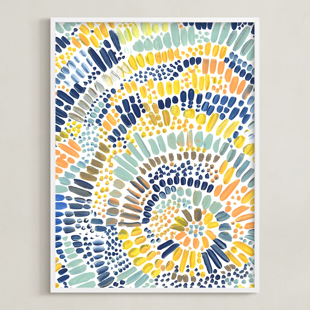 "Sun Drop" - Art Print in Golden Yellow by Holly Royval - Framed