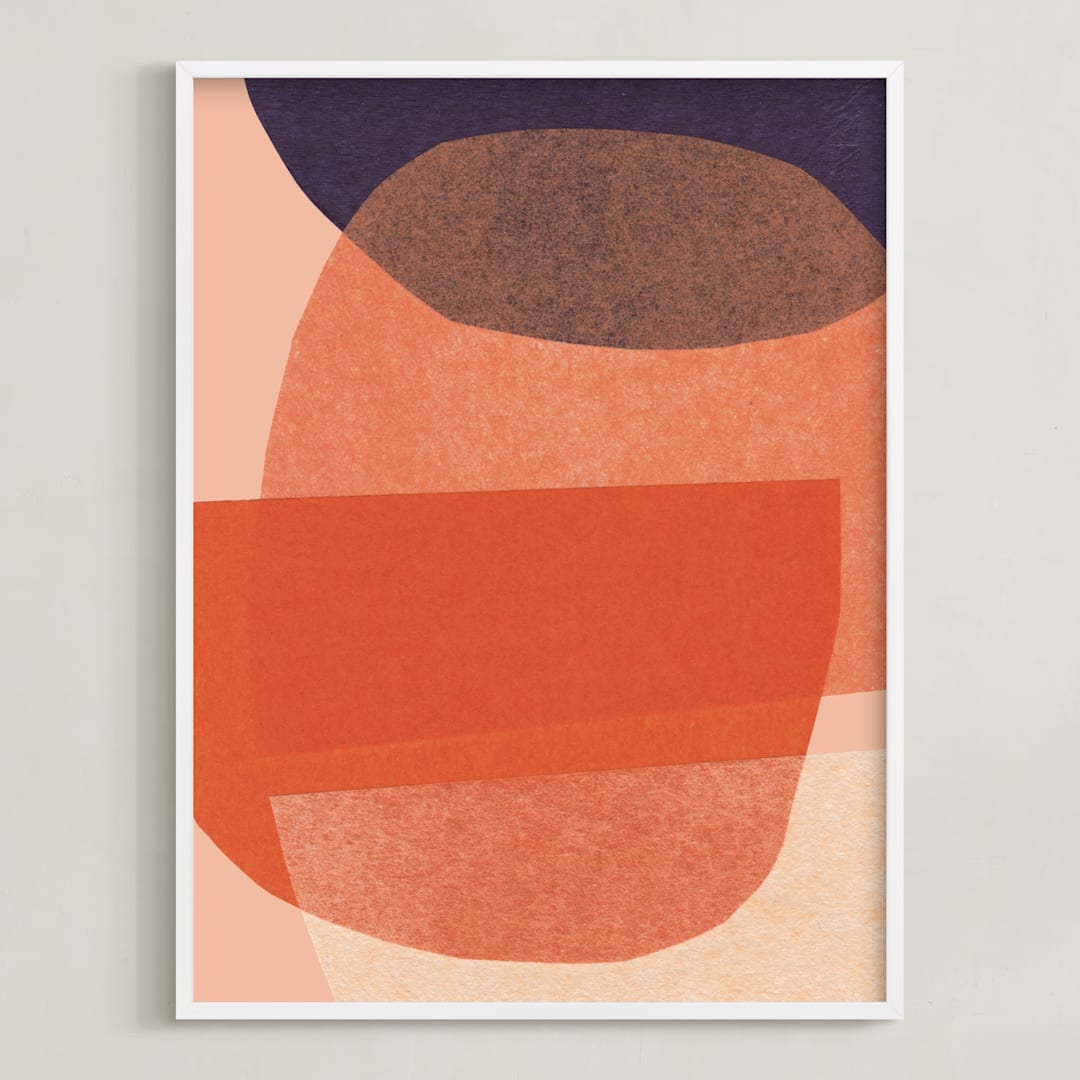"paper jitter" - Art Print in papaya by Carrie Moradi - Framed