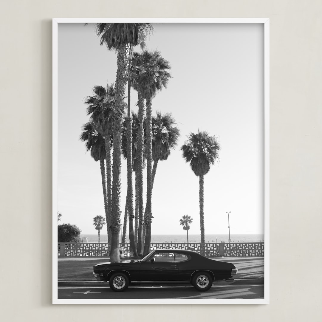 "Ocean Avenue" - Art Print in Black and White by Kaitlin Rebesco - Framed