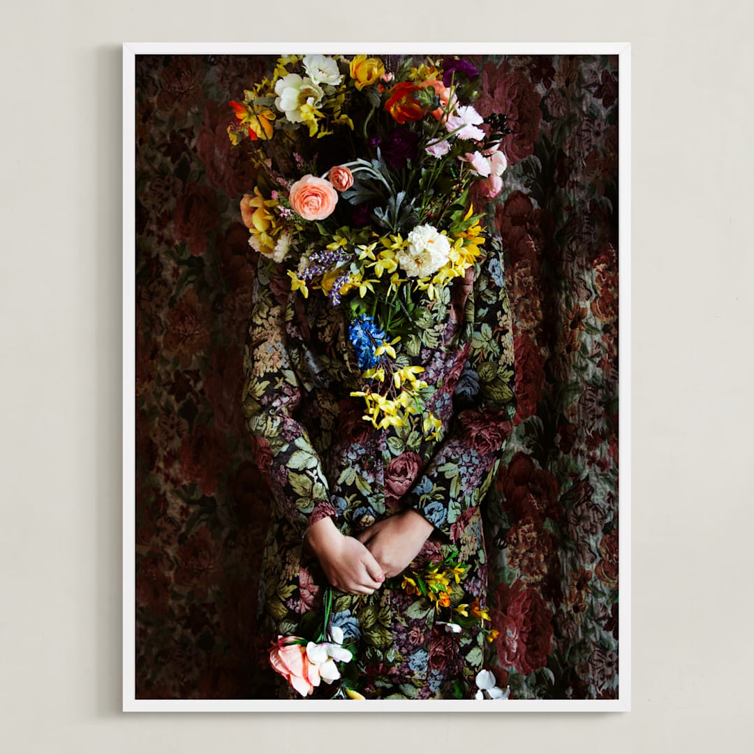 "Shes Blooming" - Art Print in Magical Rose by Theresa Bear - Framed
