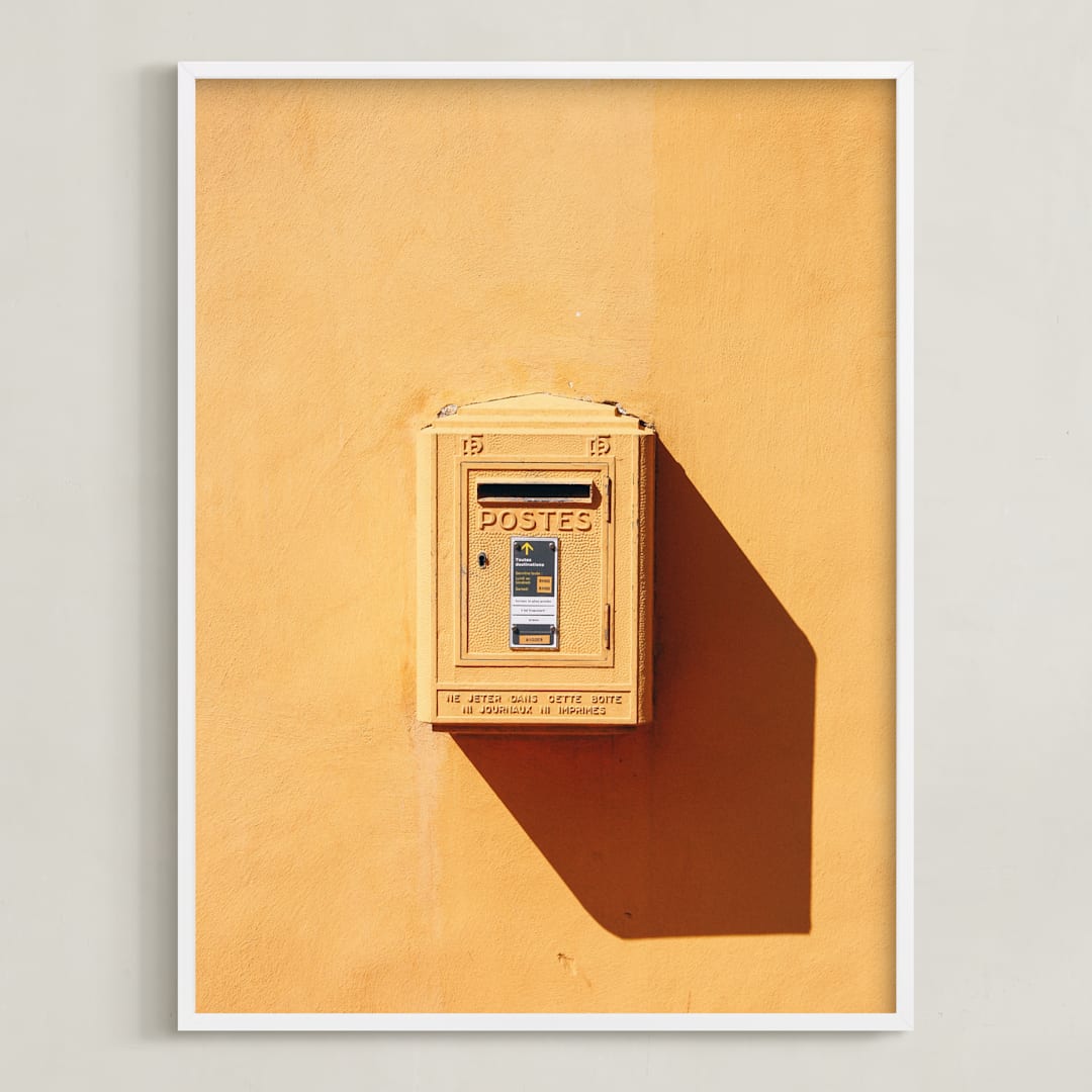 "La Poste" - Art Print in Bright Yellow by lulu and isabelle - Framed