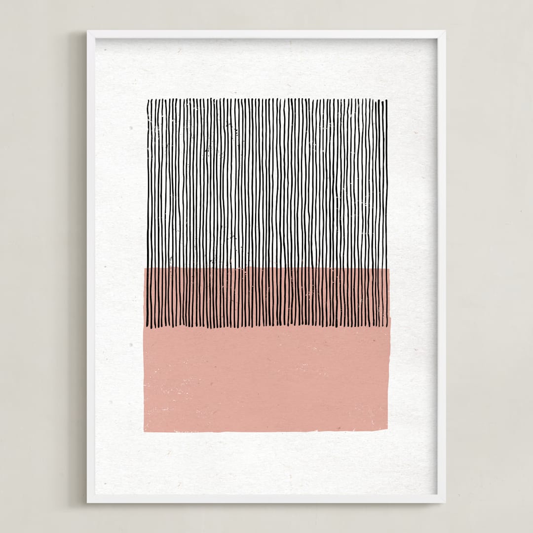 "Color Streak" - Art Print in Dusty Rose by Kiersten Garner - Framed