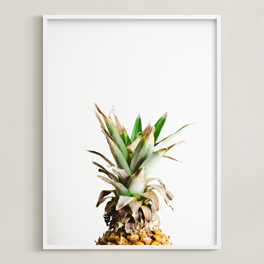 "Pining for Pineapple" - Art Print in pineapple green by Joni Tyrrell - Framed