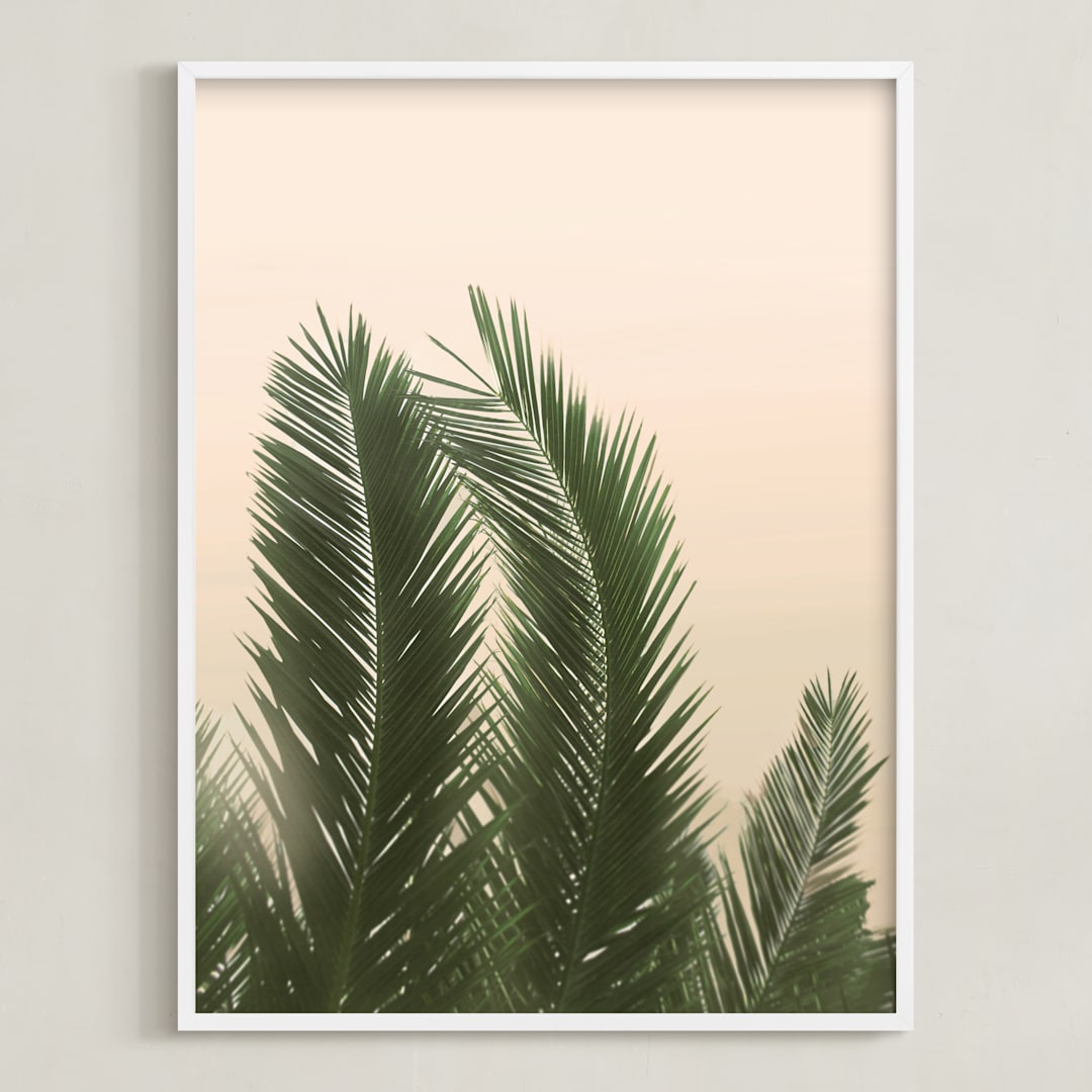 "Tropical Palm Tree" - Art Print in Golden by Wilder California - Framed