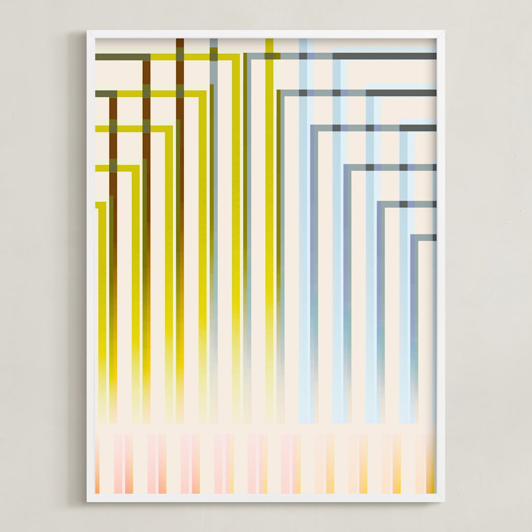 "Meeting Place" - Art Print in Olive by Jen Florentine - Framed