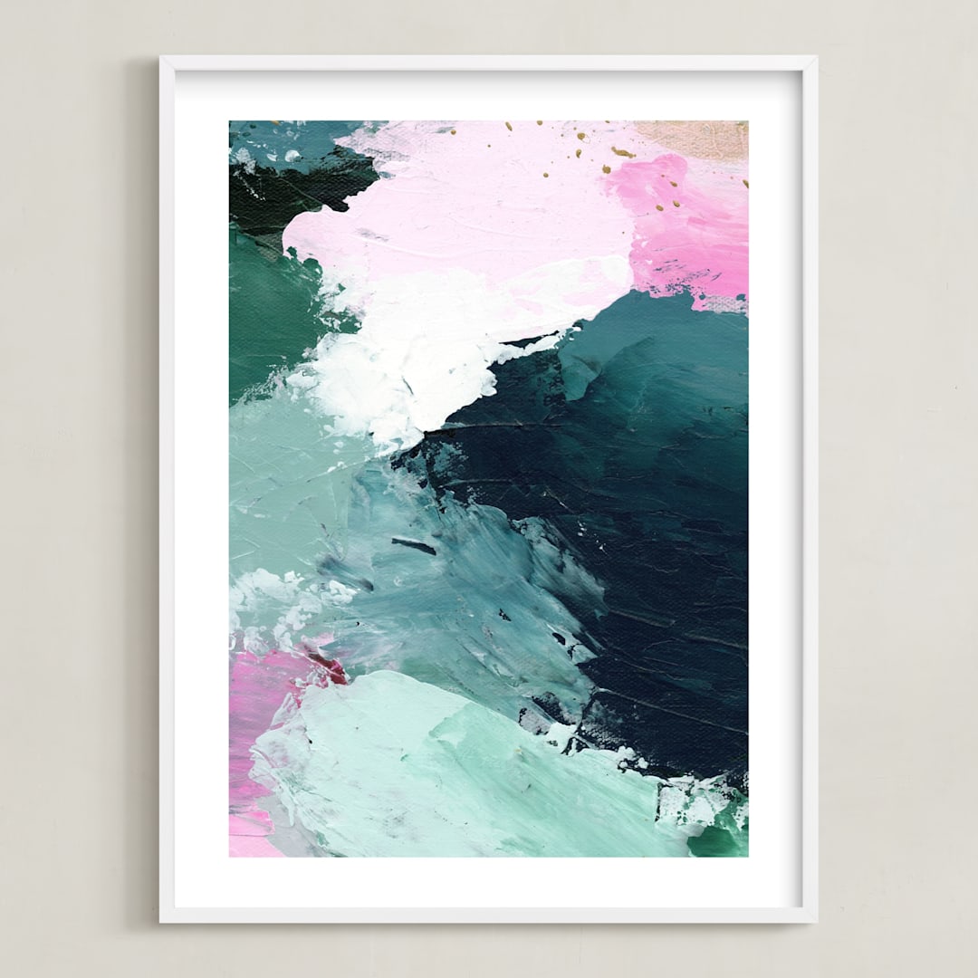 "Vivid Splash" - Art Print in Ocean by Melanie Severin - Framed