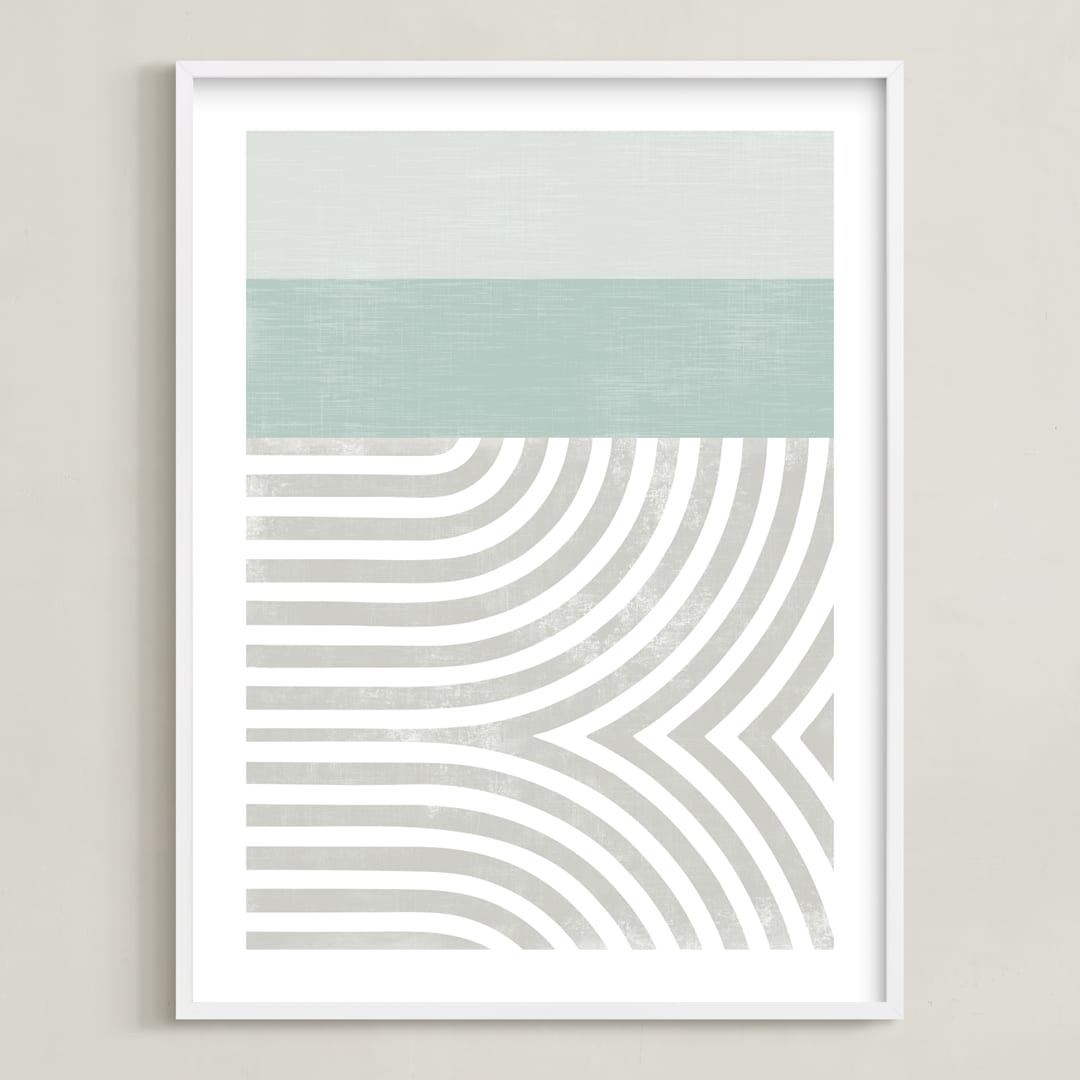 "Curve Appeal VI" - Art Print in Mint by Tanya Lee Design - Framed