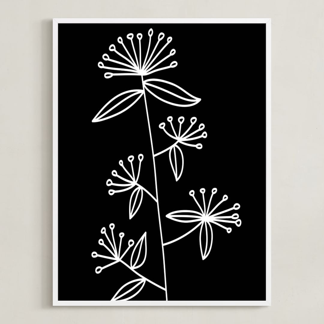 "botanical leaves1" - Art Print in white by Ramoncita - Framed
