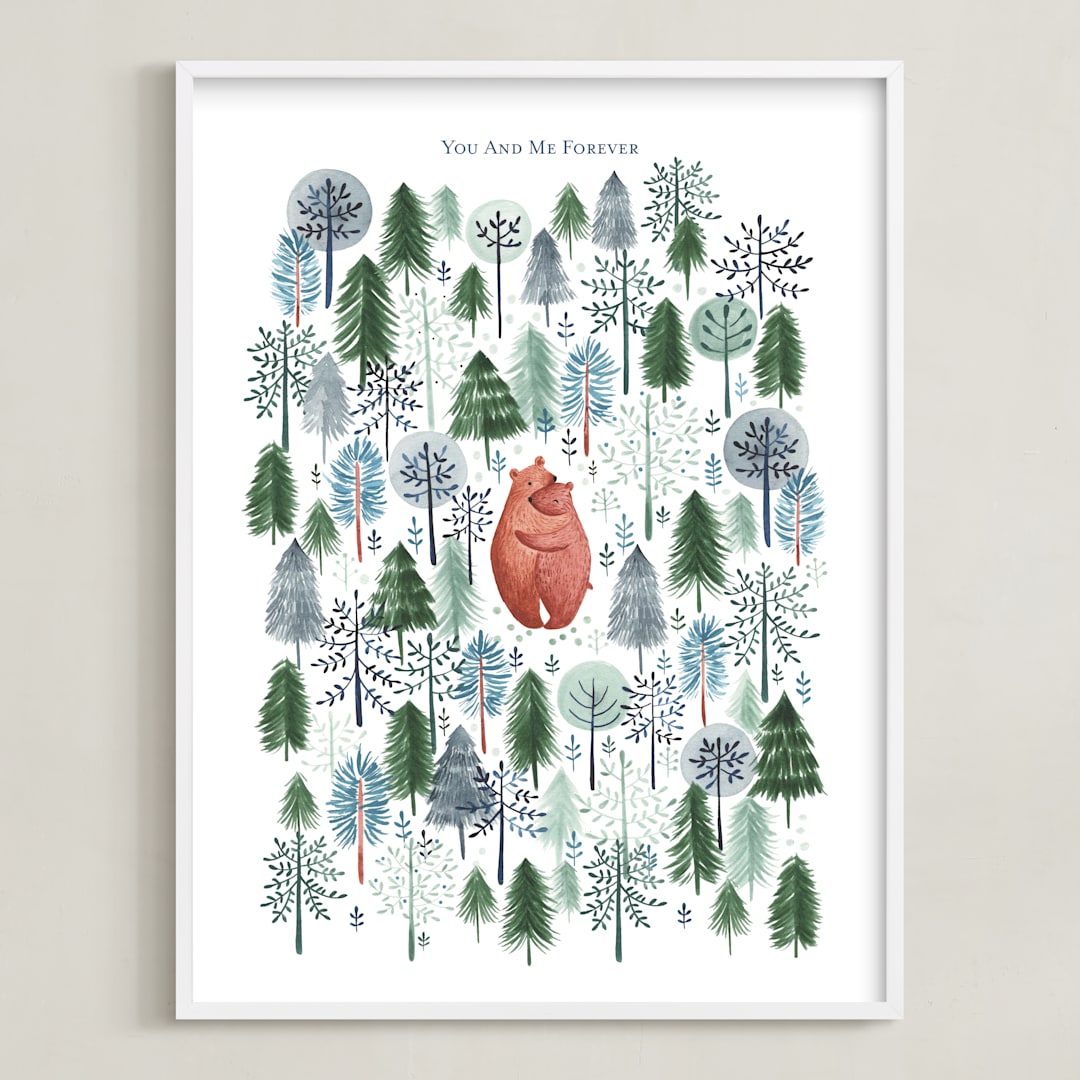 "Never Alone" - Personalized Art Print in Crisp White by Sarah Knight - Framed