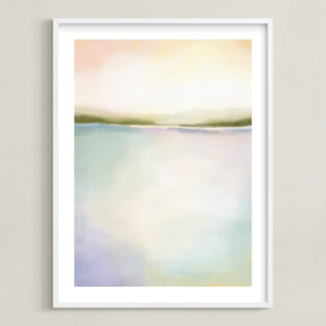 "Coral Bay" - Art Print in Coral Pink by AlisonJerry - Framed