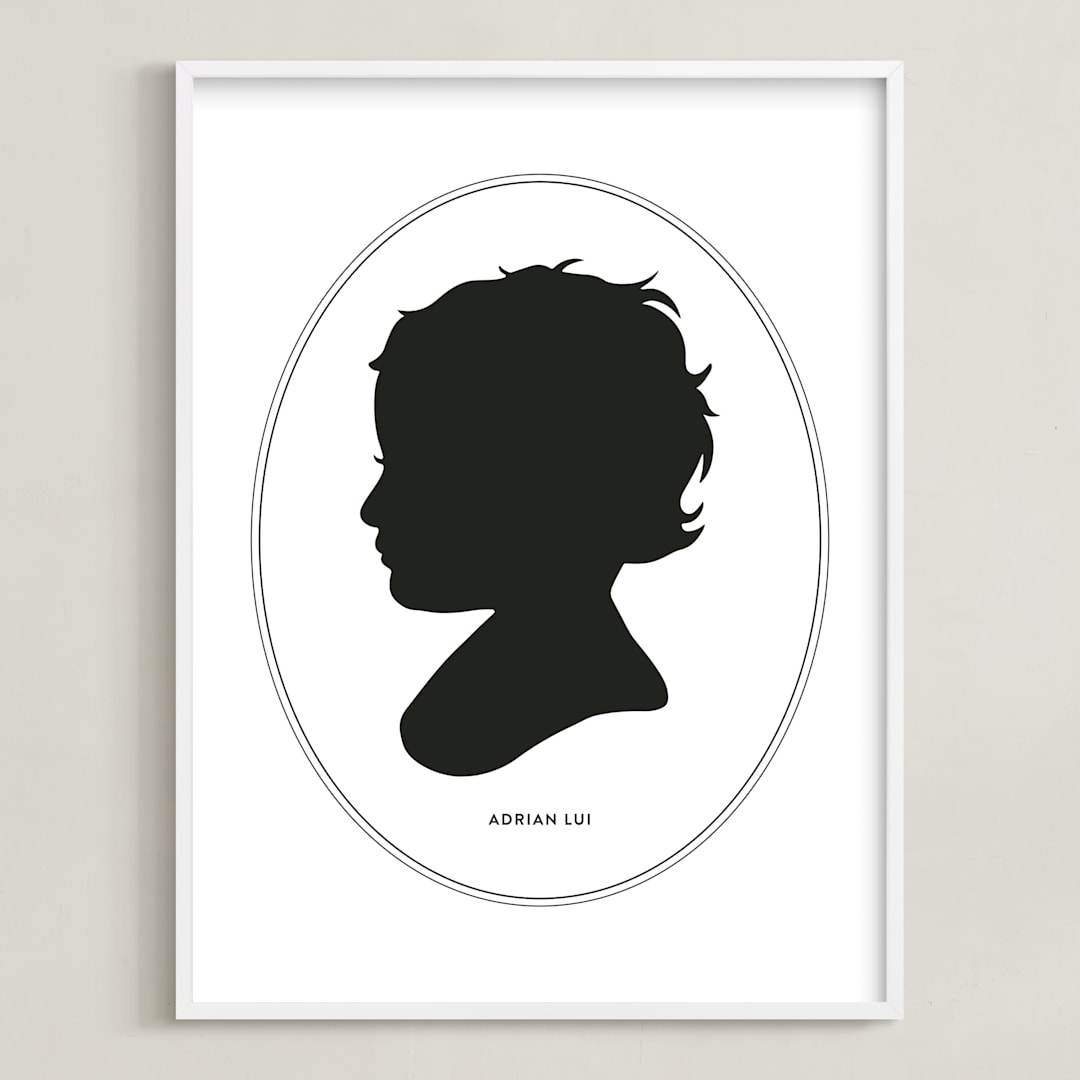 "Cameo Silhouette: Custom Print" - Custom Print in Black by Minted - Framed