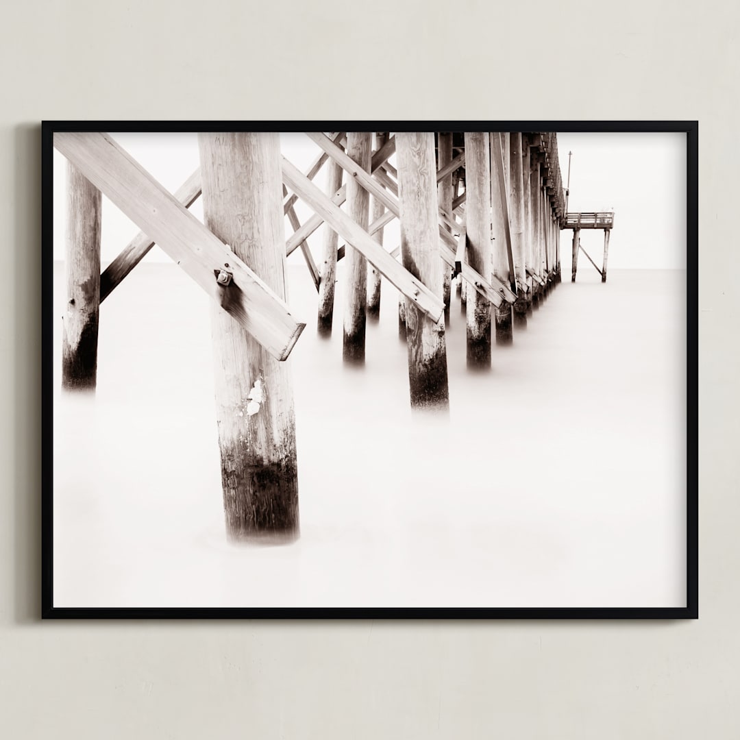 "The Full Length of Waves" - Art Print in Seagull by Matthew Koehnemann - Framed