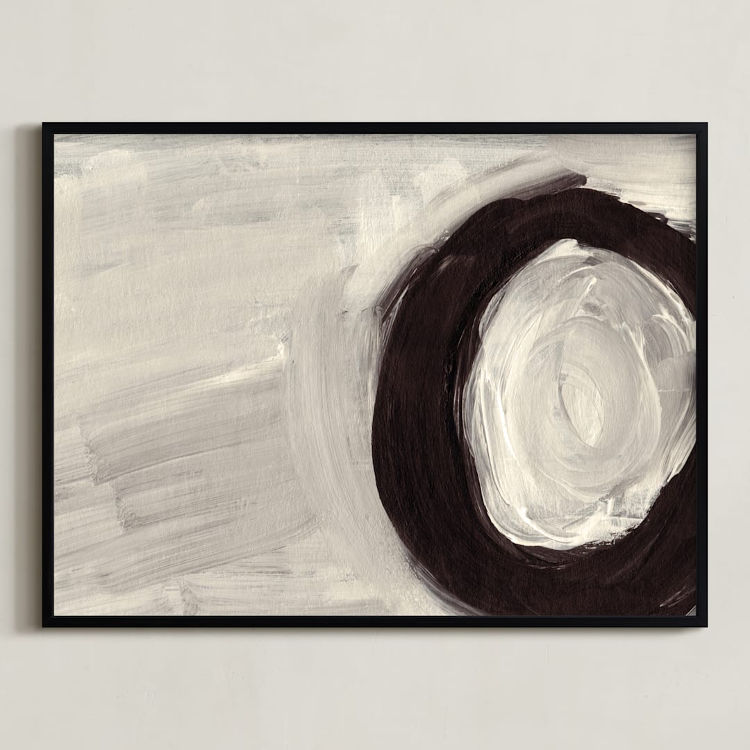 "Round and Round" - Art Print in Grey by Christiana Hudson - Framed