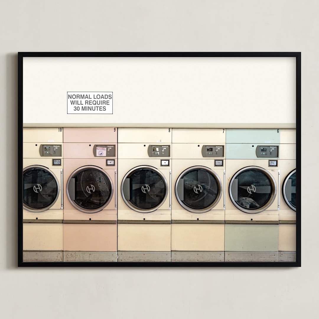 "at the laundromat" - Art Print in isabelline by Maja Cunningham - Framed