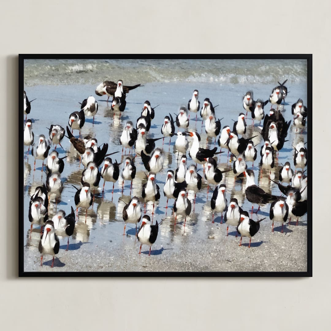 "Make Room for Me" - Art Print in Ocean Blue by A MAZ Design - Framed
