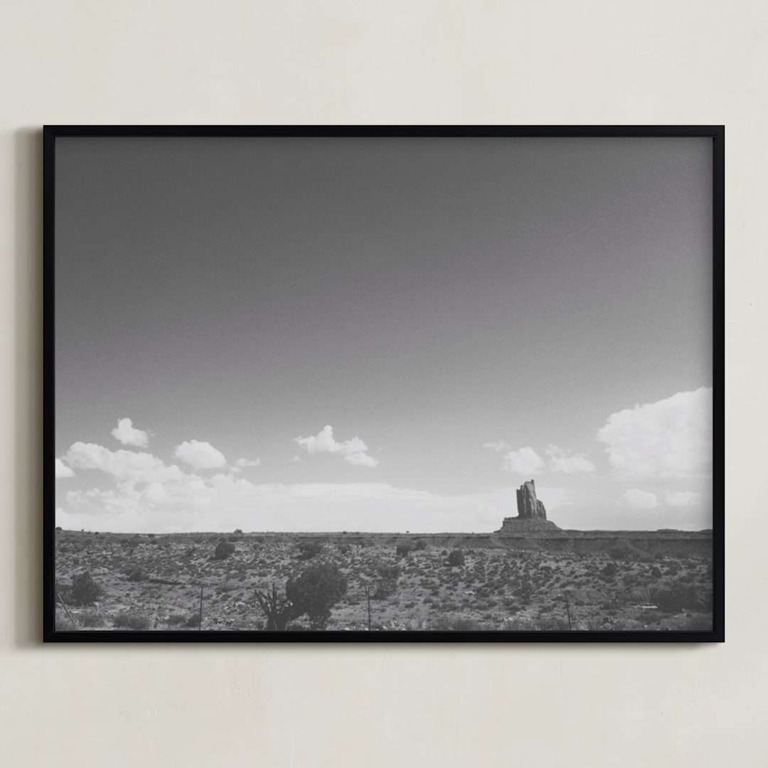 "a monument." - Art Print in Desert red in Grey by Mario Elias - Framed