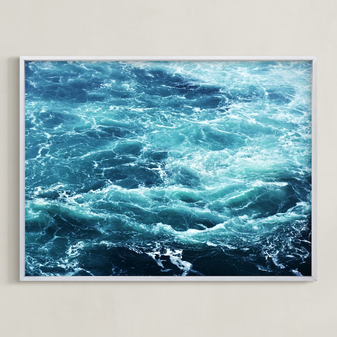 "Vortex" - Art Print in Ocean by ALICIA BOCK - Framed