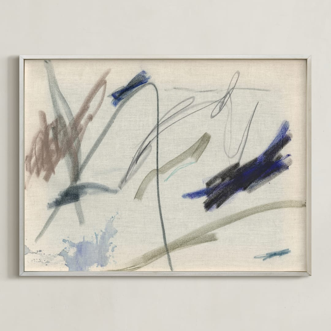 "Lines" - Art Print in Canvas by Lauren Packard - Framed