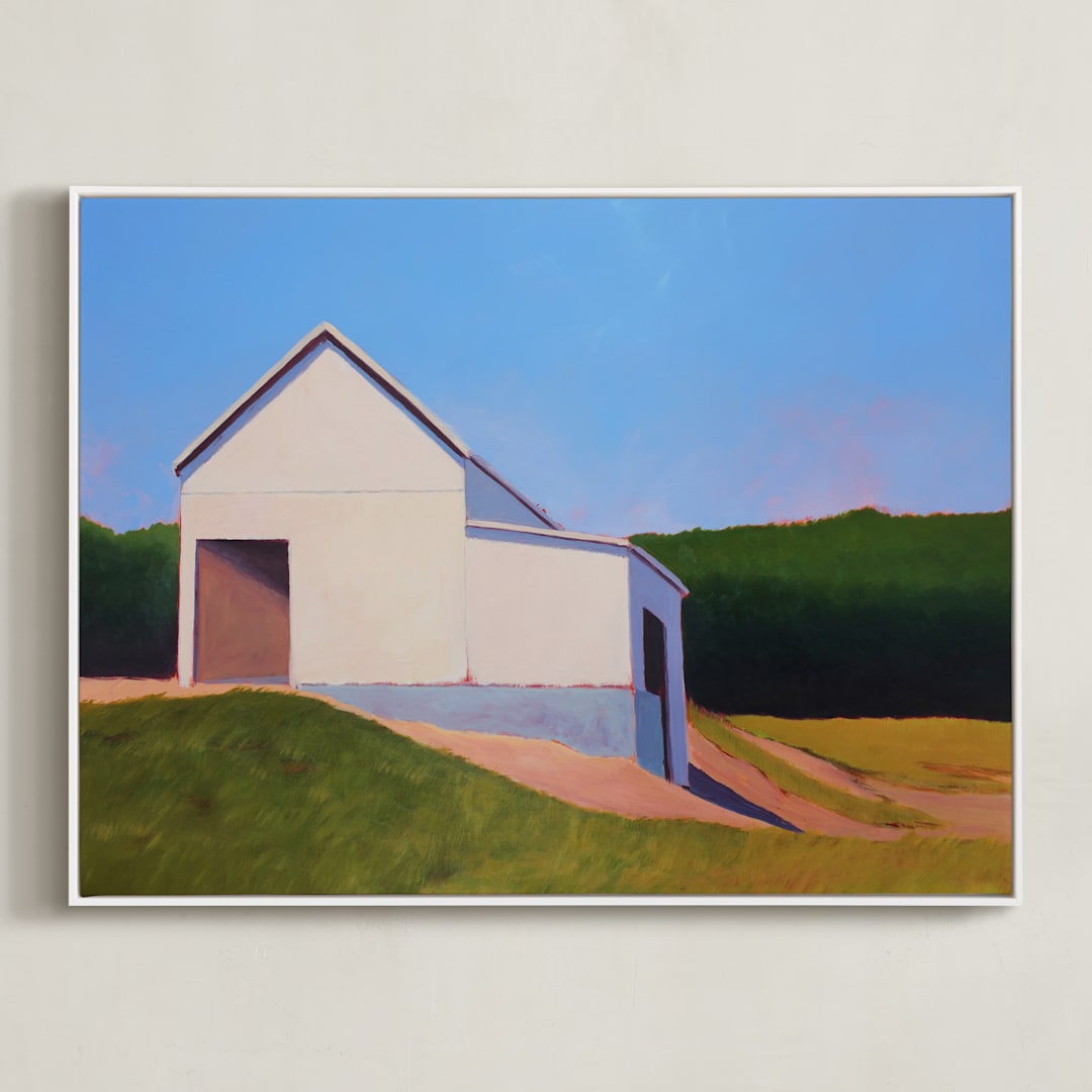 "Easton Hill" - Art Print in Periwinkle Sky by Carol C. Young - Framed Canvas