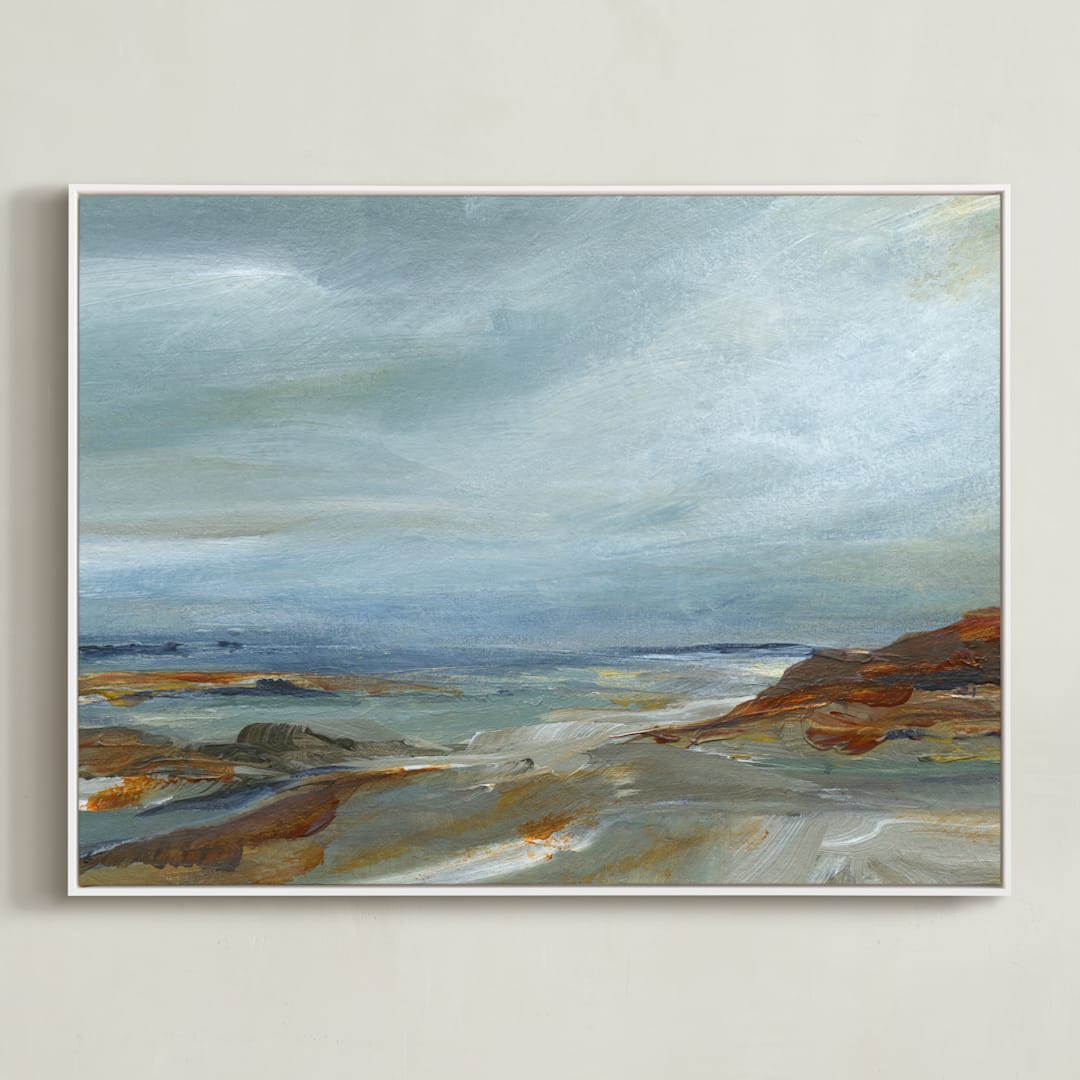 "Argyle Shore #2" - Art Print in Tide by Roberta Hoiness Art - Framed Canvas