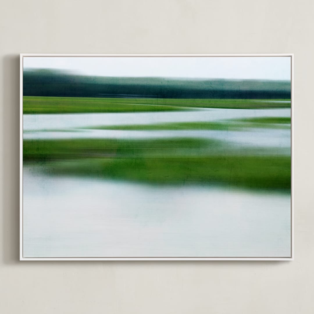 "Lush Glades l" - Art Print in Green Apple by Debra Pruskowski - Framed Canvas