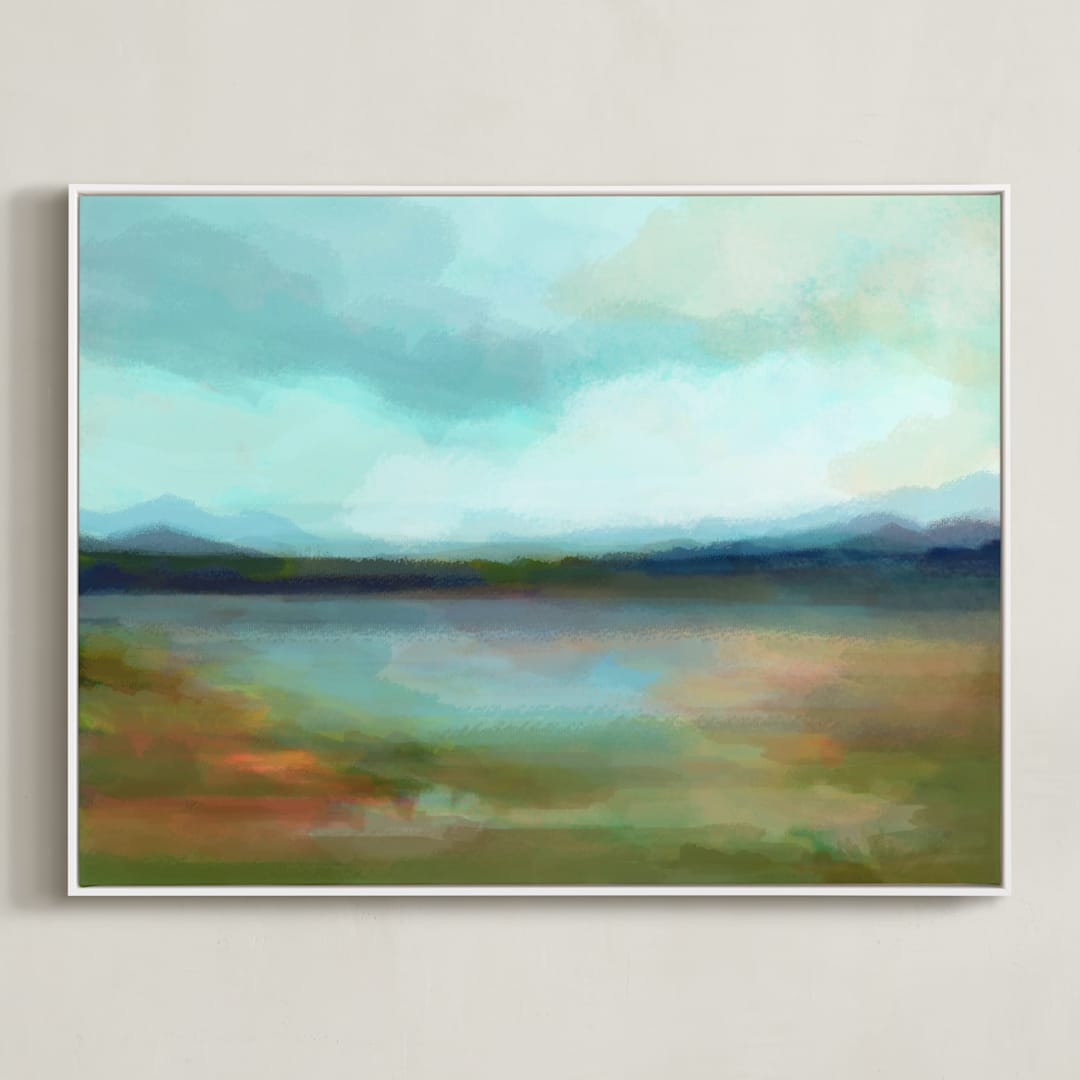 "Days of Blue" - Art Print in Blue Days by AlisonJerry - Framed Canvas