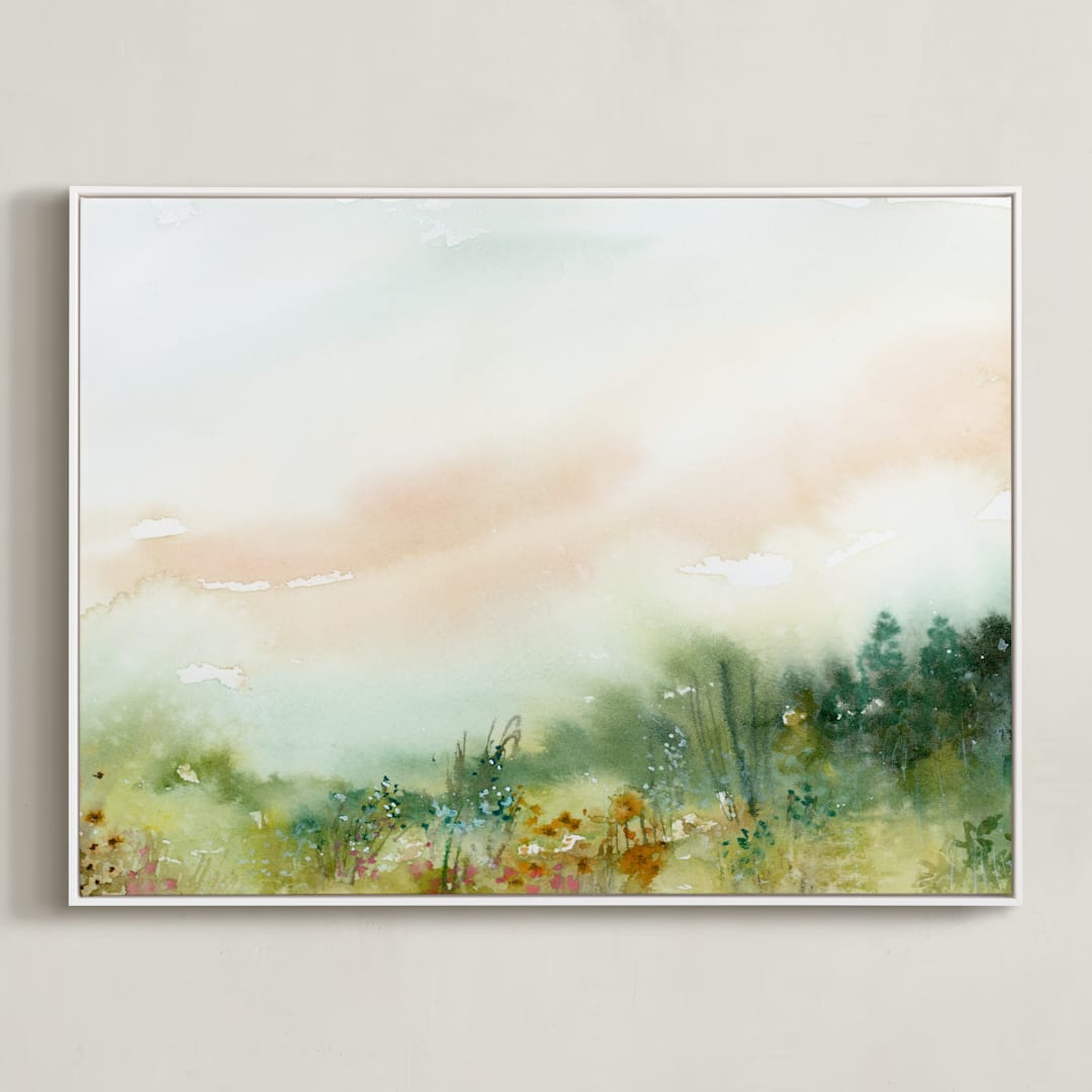 "MeadowLand" - Art Print in Field by Lindsay Megahed - Framed Canvas