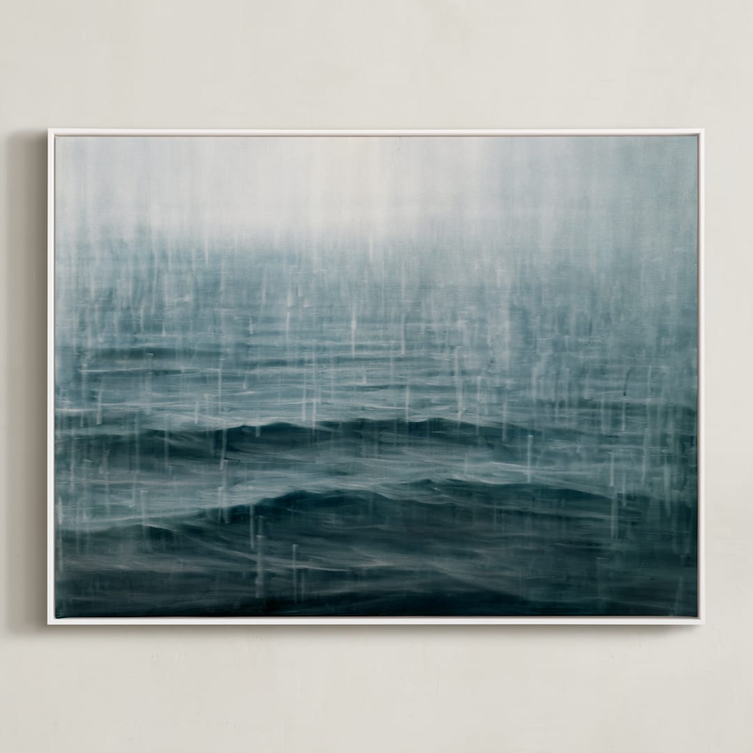 "Snows of Pend Oreille" - Art Print in Night by Brian Sostrom - Framed Canvas