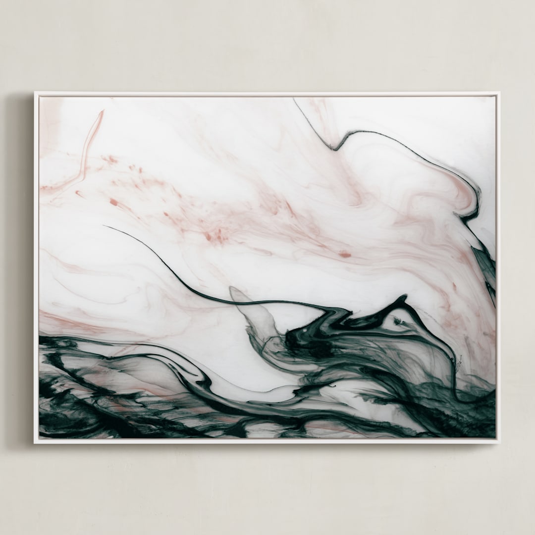 "Ethereal Flow" - Art Print in Ocean Sunset by Melanie Severin - Framed Canvas