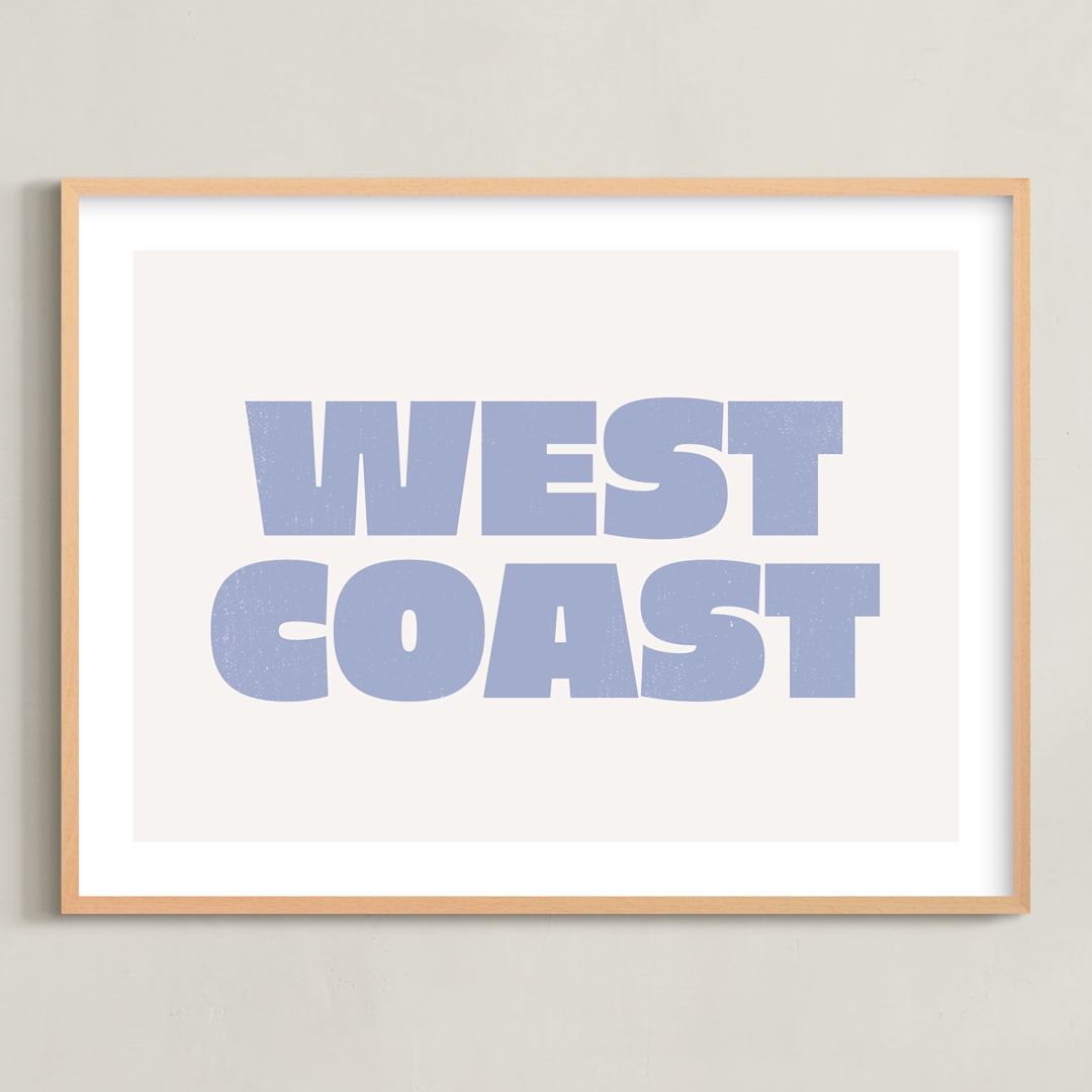 "Coast Vibes III" - Art Print in Coastal Blue by Itsy Belle Studio - Framed