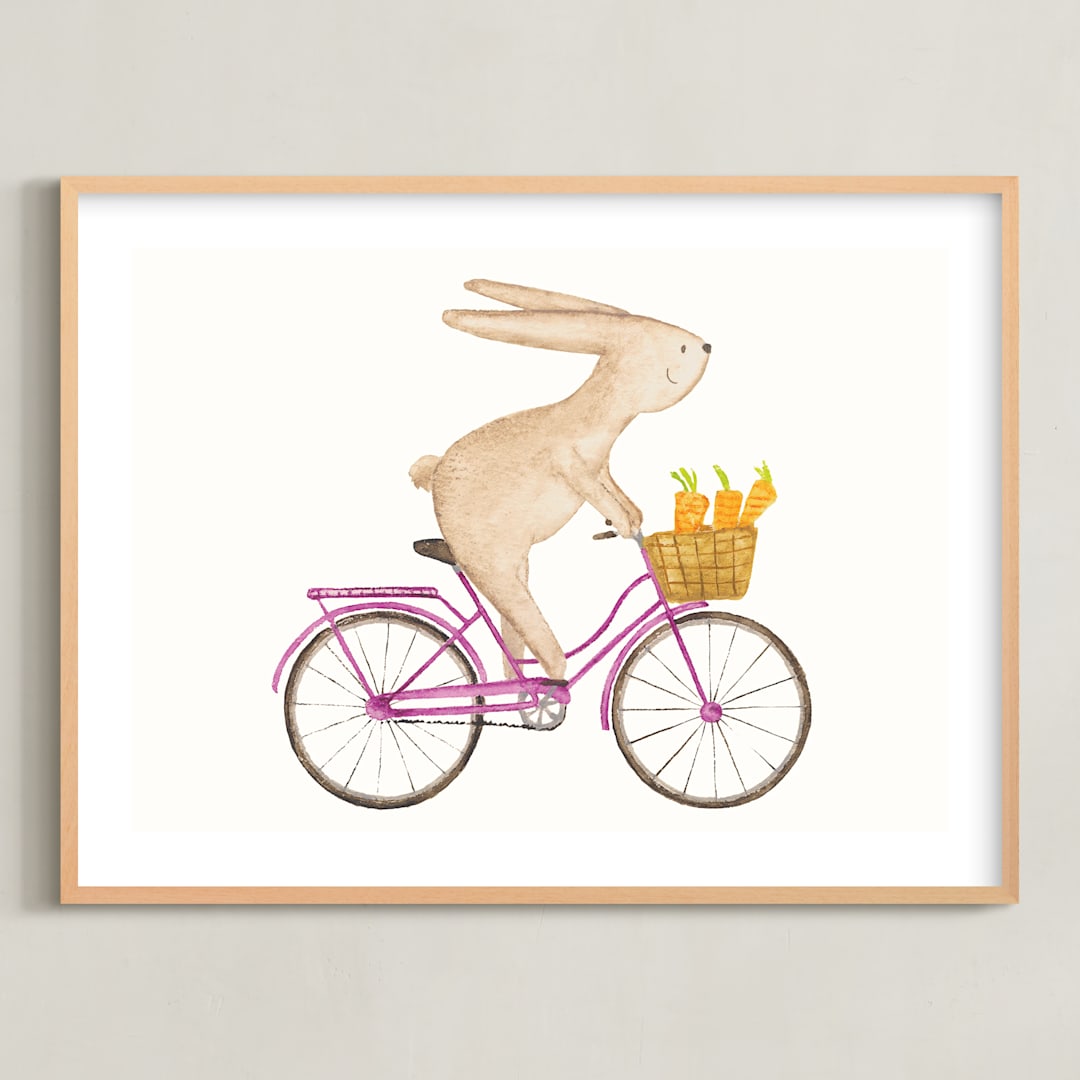 "Fast Riders IV" - Art Print in Violet by Francisca Reyes - Framed